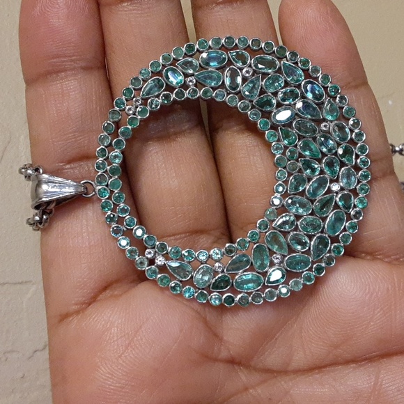925 & Stainless Steel, Genuine Emeralds,Up-Cycle...